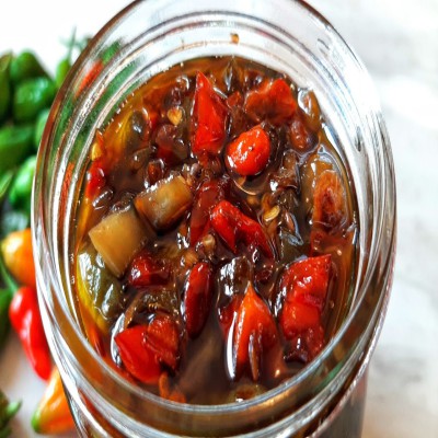 নাগা মরিচ আচার -  Naga Pickle (bombai moricher achar)